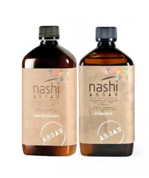 Cặp gội xả Nashi Argan 500ml, phục hồi tóc hư tổn mang đến cho bạn mái tóc mềm mượt đầy sức sống
