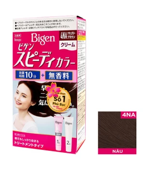 Thuốc nhuộm Bigen Speedy Color Cream Màu 4NA - Nâu, kem nhuộm phủ bạc chỉ trong 10 phút, thành phần thảo dược an toàn cho tóc