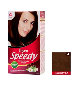 Thuốc nhuộm Bigen Speedy Conditioning Color 4 - Màu nâu hạt dẻ, phủ bạc thảo dược chỉ với 10 phút
