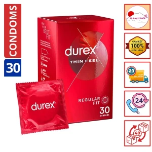 Bao cao su siêu mỏng Durex Úc - Durex Fetherlite - Hộp 30 chiếc