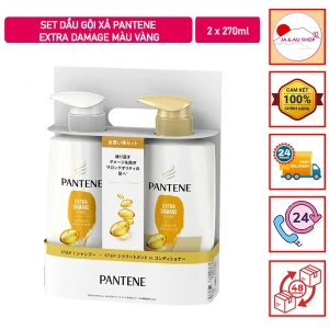 Set Dầu Gội Xả Pantene Extra Damage Màu Vàng 2x270ml