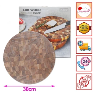 Thớt chặt gỗ Teak hình tròn Kaiyo 30x3.8cm