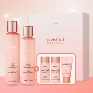 Set 2 chai dưỡng da Collagen Nước hoa hồng Etude House Moistfull Collagen Facial Toner và Sữa Dưỡng Ẩm Săn Chắc Da Etude House Moistfull Collagen Emulsion
