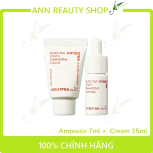 Kit dùng thử ngăn ngừa lão hóa trà đen Innisfree Black Tea Ampoule & Cream Kit