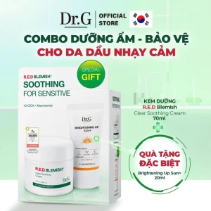 Bộ Chăm Sóc Da Dr.G Kem Dưỡng Cấp Ẩm, Phục Hồi Soothing Cream 70ml & Kem Chống Nắng Sáng Da Brightening Up Sun 20ml