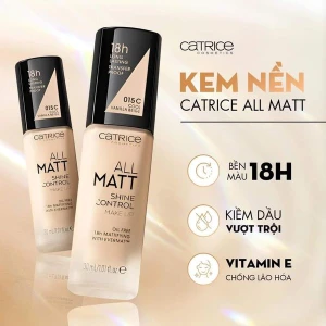 Kem Nền Catrice All Matt Plus Shine Control Make Up 18h (30ml)