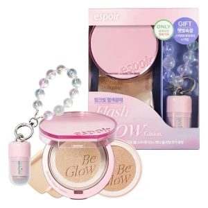 Set Phấn Nước Bắt Sáng Espoir Be Glow Volume Cushion Flash Glow Edition SPF42 PA 13gx2 (Tặng Thêm Lõi Refill 13gr Highlight kèm Móc khóa) Bonita Cosmetic Shop