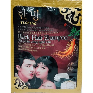 Dầu Gội Nhuộm Tóc Black Hair Shampoo Hàn Quốc trai gái dây 10 gói
