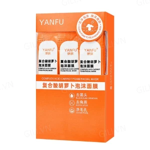 Mặt Nạ Thải Độc Sủi Bọt Cà Rốt Yanfu Hộp 12 gói