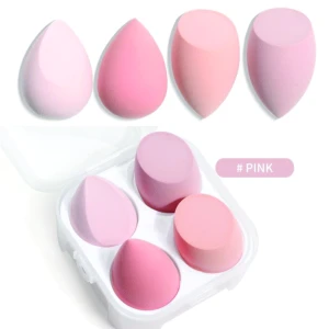 Set 4 Mút Trang Điểm Tán Phấn Giọt Nước Hộp Nhựa Vuông