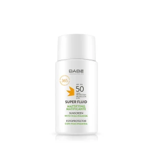 Kem chống nắng BABE Super Fluid Mattifying sunscreen SPF 50 phổ rộng, kiểm soát dầu 50ml
