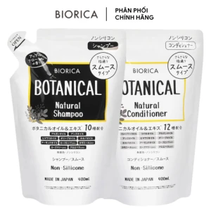 Cặp Gội Xả Botanical Biorica Natural Non-Silicone 400ml (Dạng Túi)