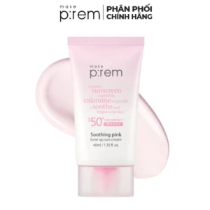 Kem Chống Nắng Vật Lý Nâng Tông Make P:rem Soothing Pink Tone Up SPF50 (Hồng) (Nhập Khẩu) (Mẫu Mới)