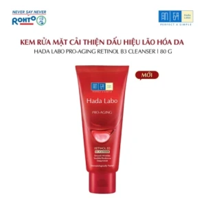 Kem Rửa Mặt Hada Labo Cải Thiện Lão Hóa Da Pro-Aging Retinol B3 Cleanser 80g (Đỏ)