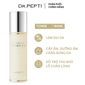 Nước Hoa Hồng Dr.Pepti Dưỡng Da Căng Bóng Centella Toner EX 180ml (Mẫu Mới)
