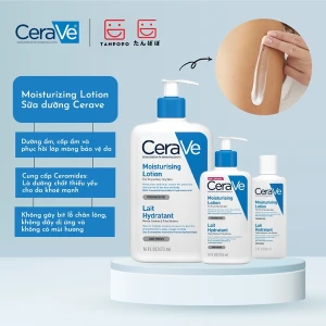 Sữa Dưỡng Thể Cerave Cho Da Khô Đến Rất Khô Moisturizing Lotion Lait Hydratant (Nhập Khẩu)