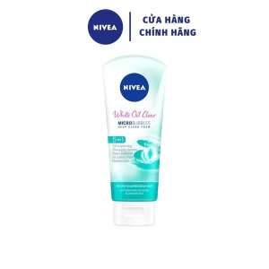 Sữa Rửa Mặt Dành Cho Nữ Nivea Dưỡng Sáng Da, Sạch Nhờn 5 in 1 White Oil Clear 100g