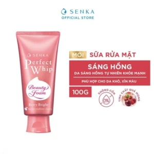 Sữa Rửa Mặt Dưỡng Trắng Hồng Da Senka Perfect Whip Berry Bright