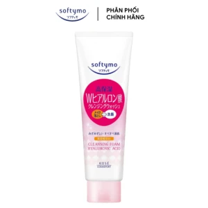 Sữa Rửa Mặt Tẩy Trang Dưỡng Ẩm Da Kose Softymo Hyaluronic Acid Cleansing Foam 190g (Hồng)