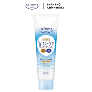 Sữa Rửa Mặt Tẩy Trang Kose Softymo Collagen Cleansing Foam 190g (Xanh)