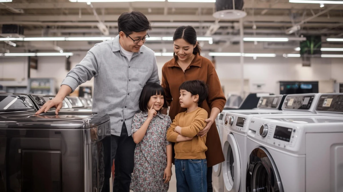 Nên mua máy giặt cửa trước hay cửa trên cho gia đình 4 người?